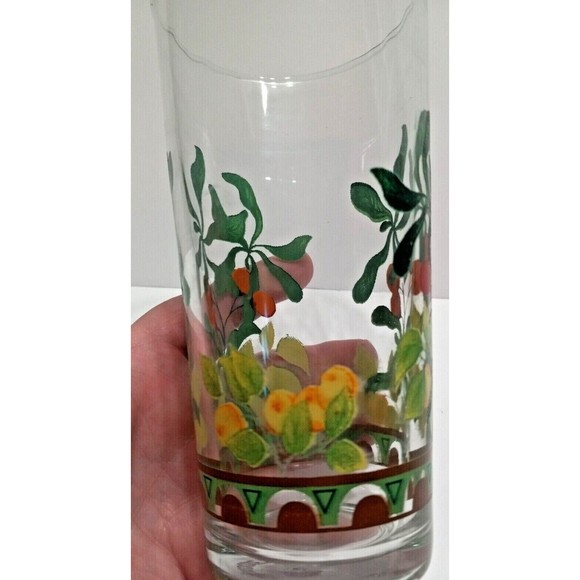 KIG Indonesia Set Of 4 Strawberries & Blooms Drinking Glasses Red Yellow Green - Picture 4 of 9
